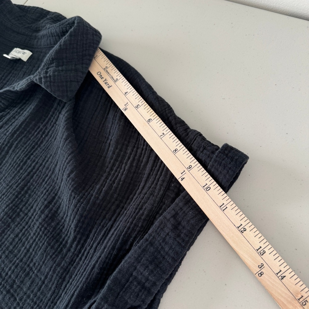 J.Crew Cotton Gauze Summer Dress XL Black Coastal Minimalist Capsule 90s Beach - Picture 14 of 16